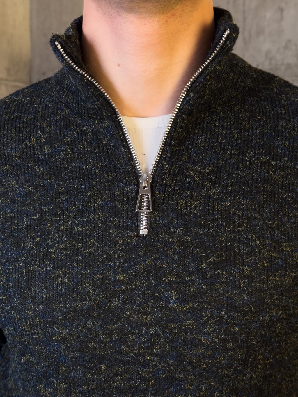 KEMIT’s Heather Knit Quarter Zip ( Box fit )