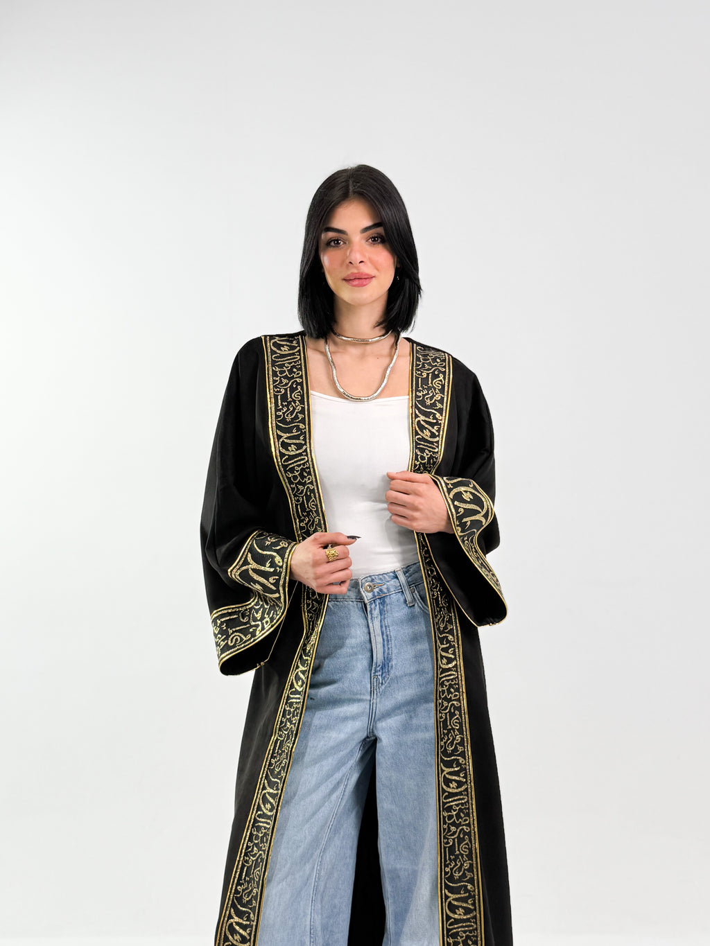 Ramadan Velvet Kaftan - Arabic Edition In Black
