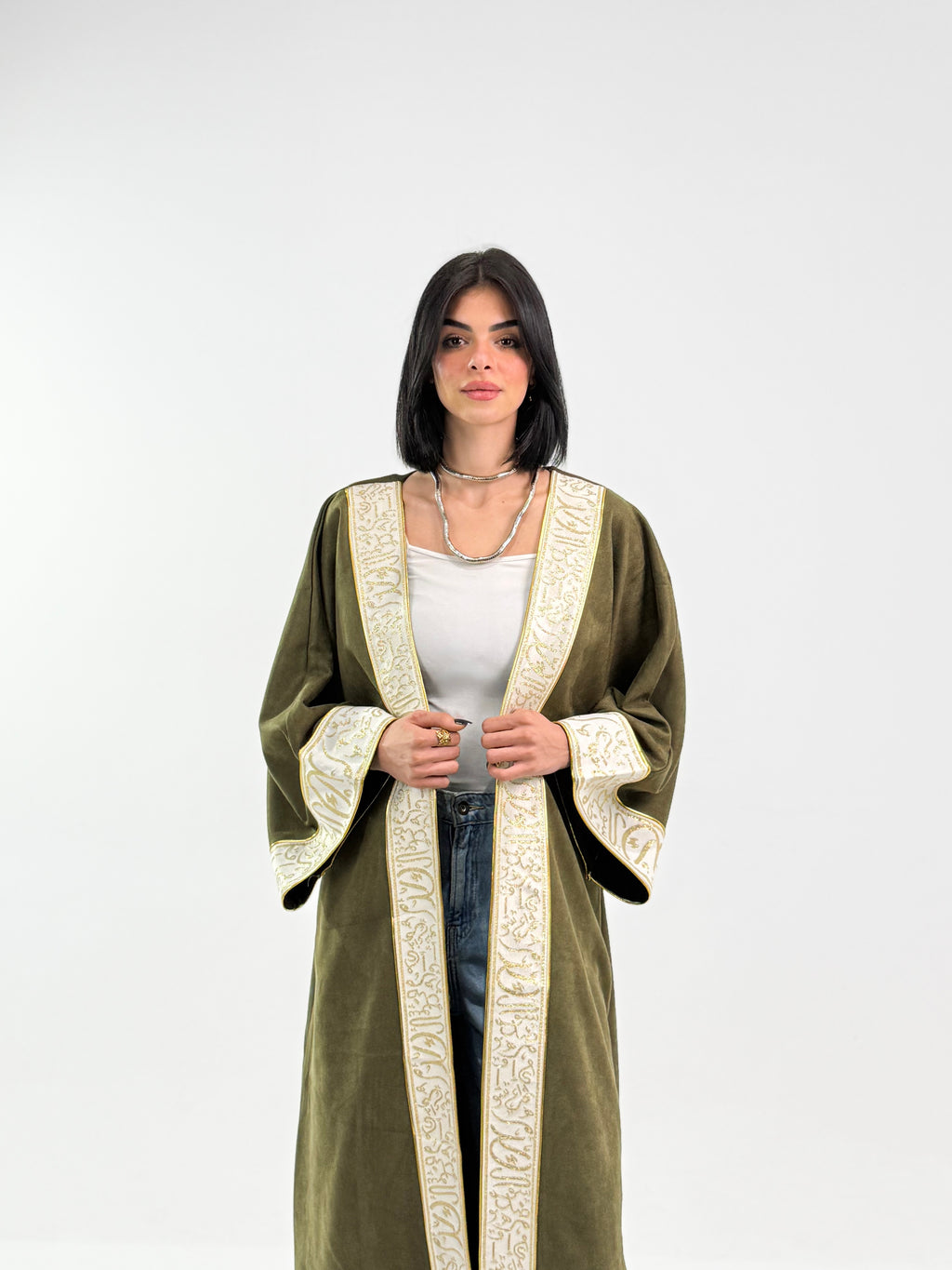 Ramadan Velvet Kaftan – Arabic Edition In Dark Green
