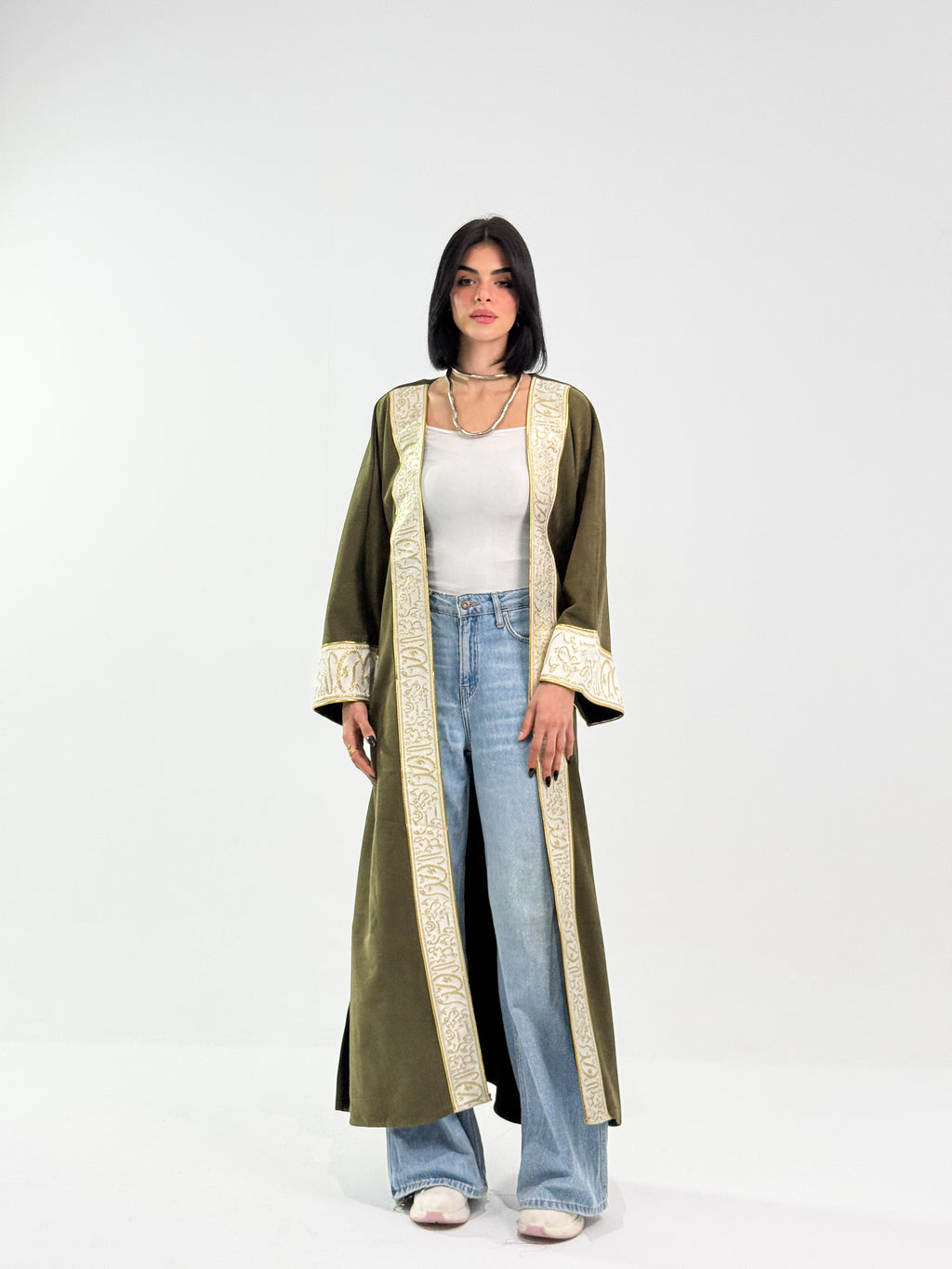 Ramadan Velvet Kaftan – Arabic Edition In Dark Green