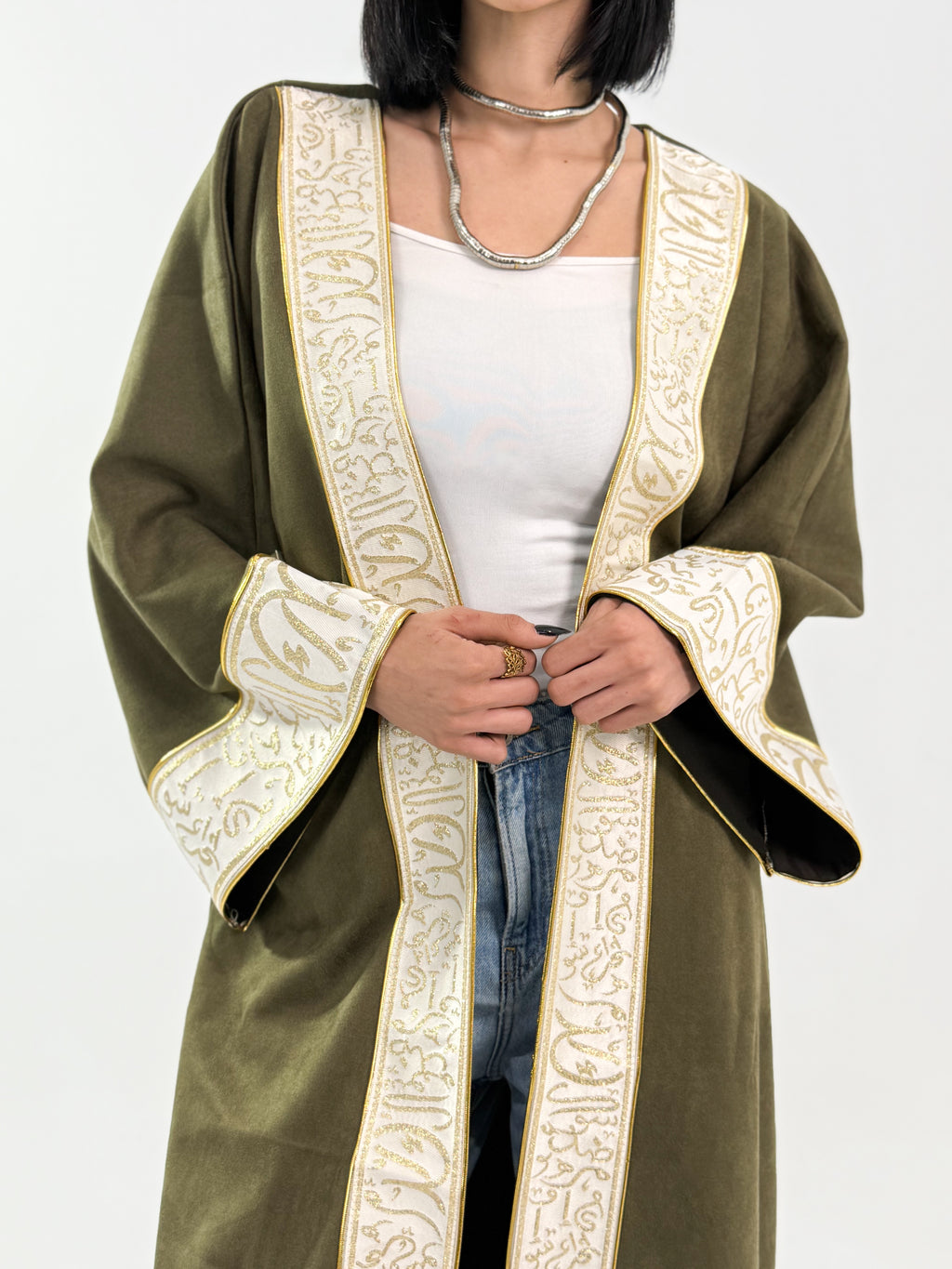 Ramadan Velvet Kaftan – Arabic Edition In Dark Green