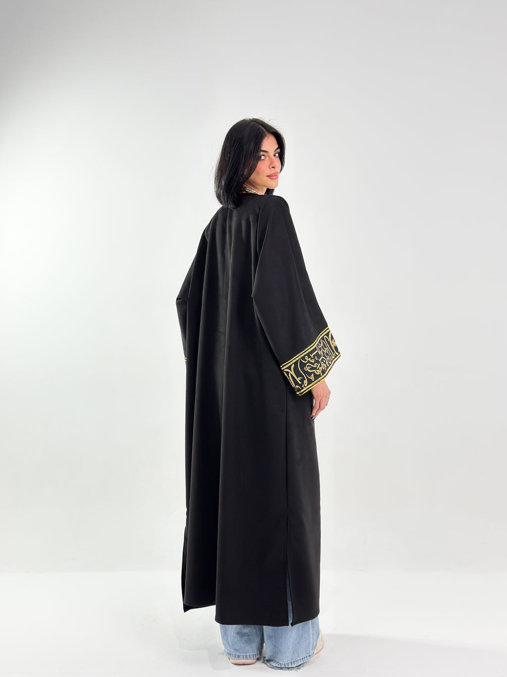 Ramadan Velvet Kaftan - Arabic Edition In Black