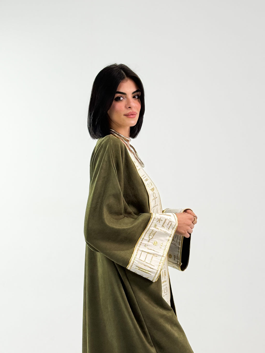 Ramadan Velvet Kaftan - Pharaonic Edition In Dark Green