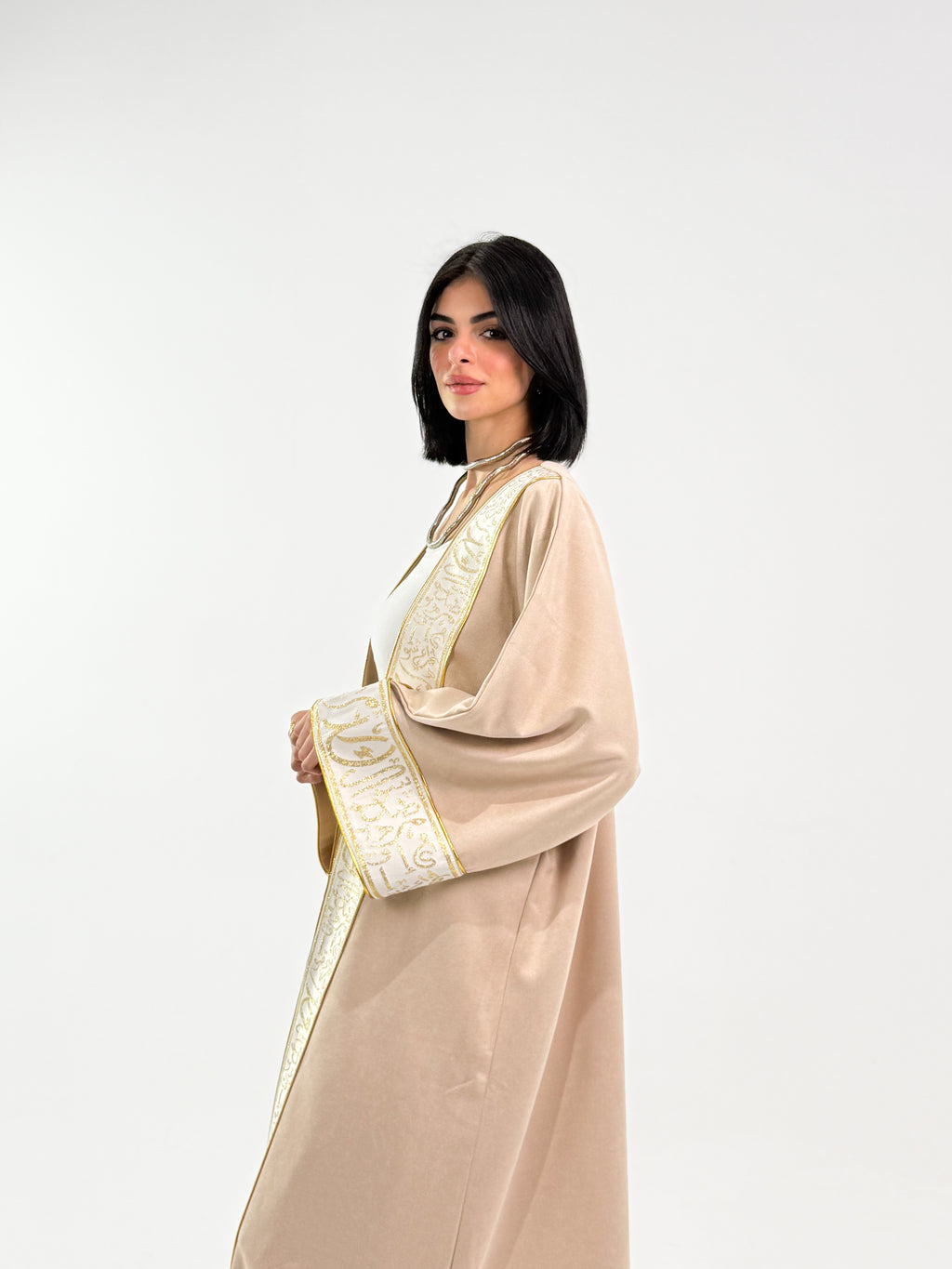 Ramadan Velvet Kaftan – Arabic Edition In Beige