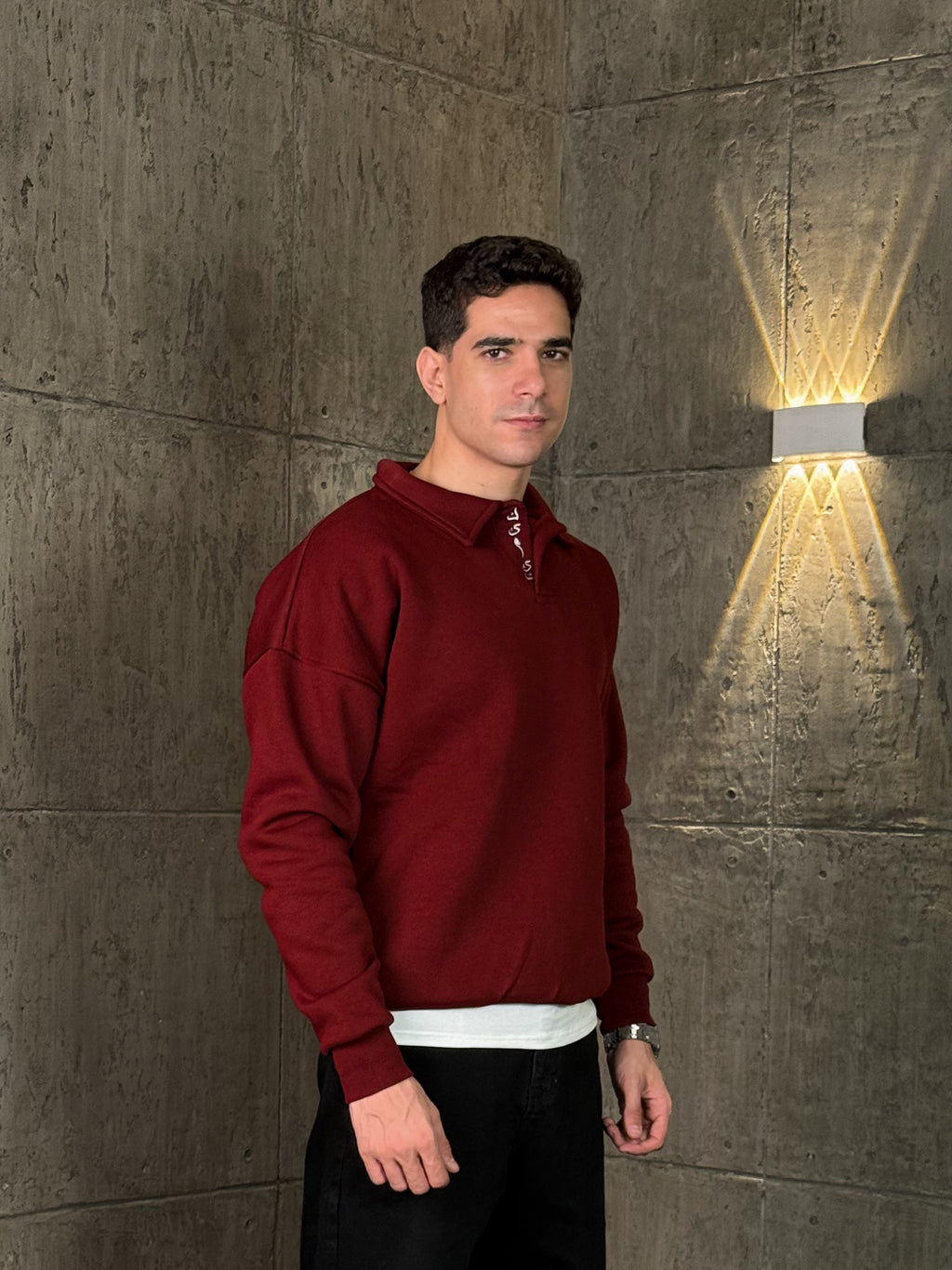 KEMIT’s Polo Sweatshirt In Burgundy
