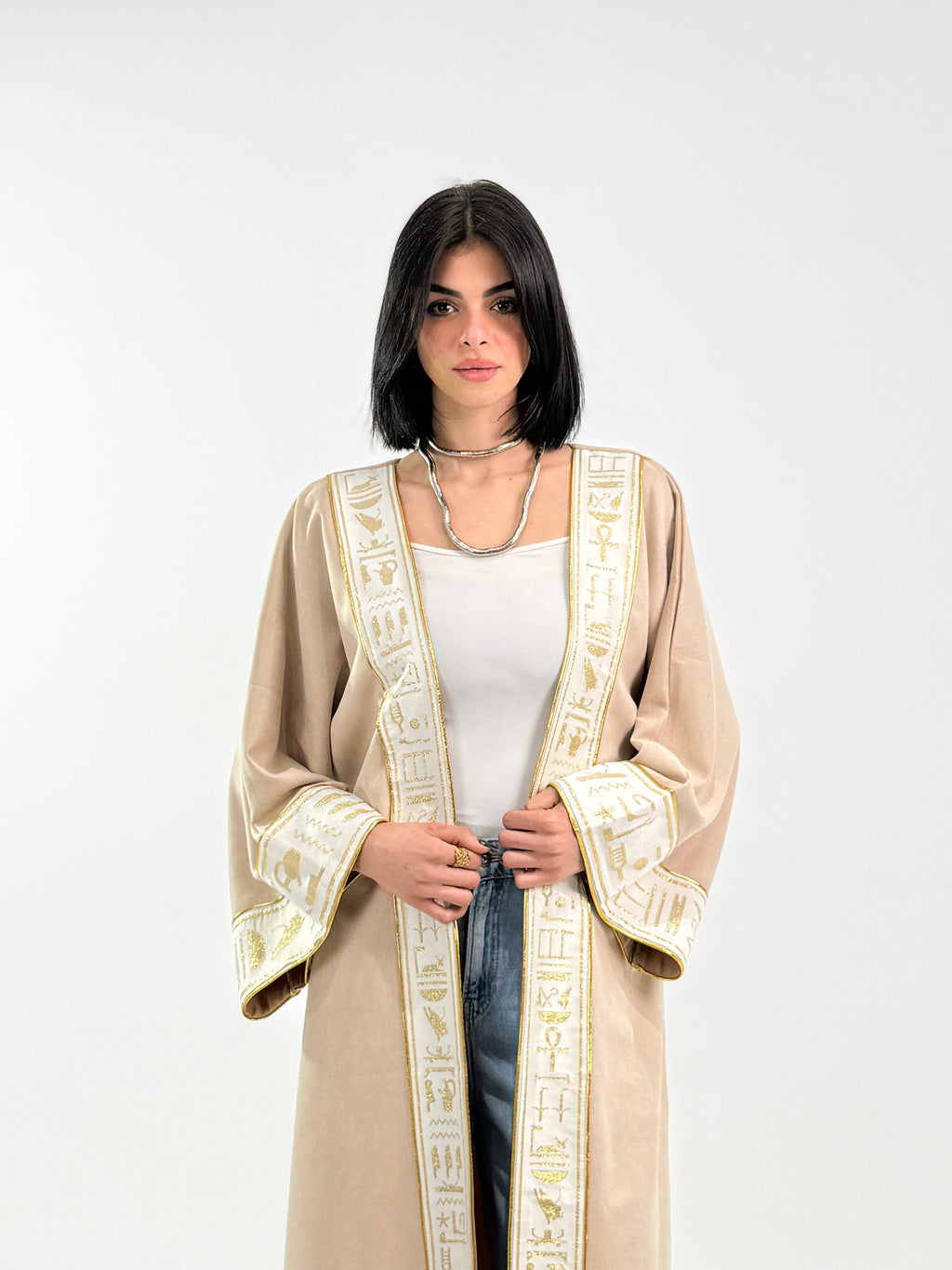 Ramadan Velvet Kaftan - Pharaonic Edition In Beige
