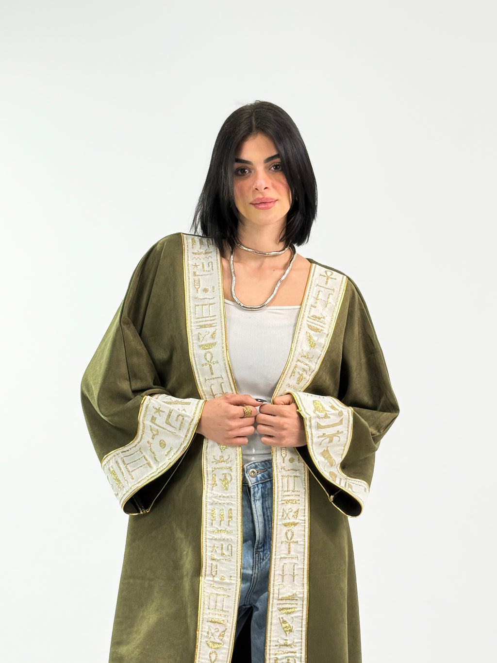 Ramadan Velvet Kaftan - Pharaonic Edition In Dark Green