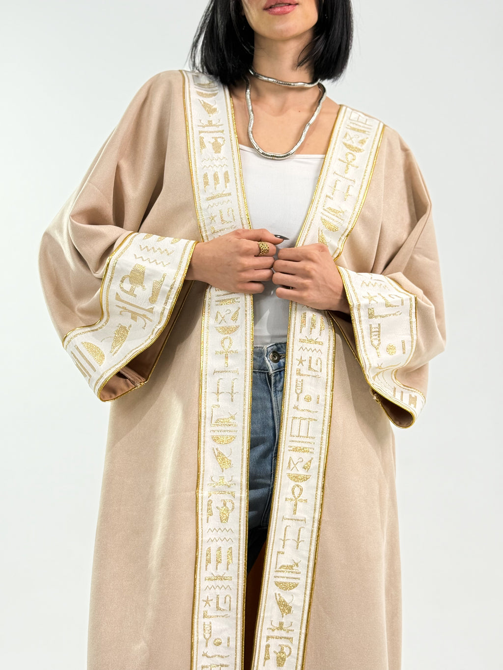Ramadan Velvet Kaftan - Pharaonic Edition In Beige