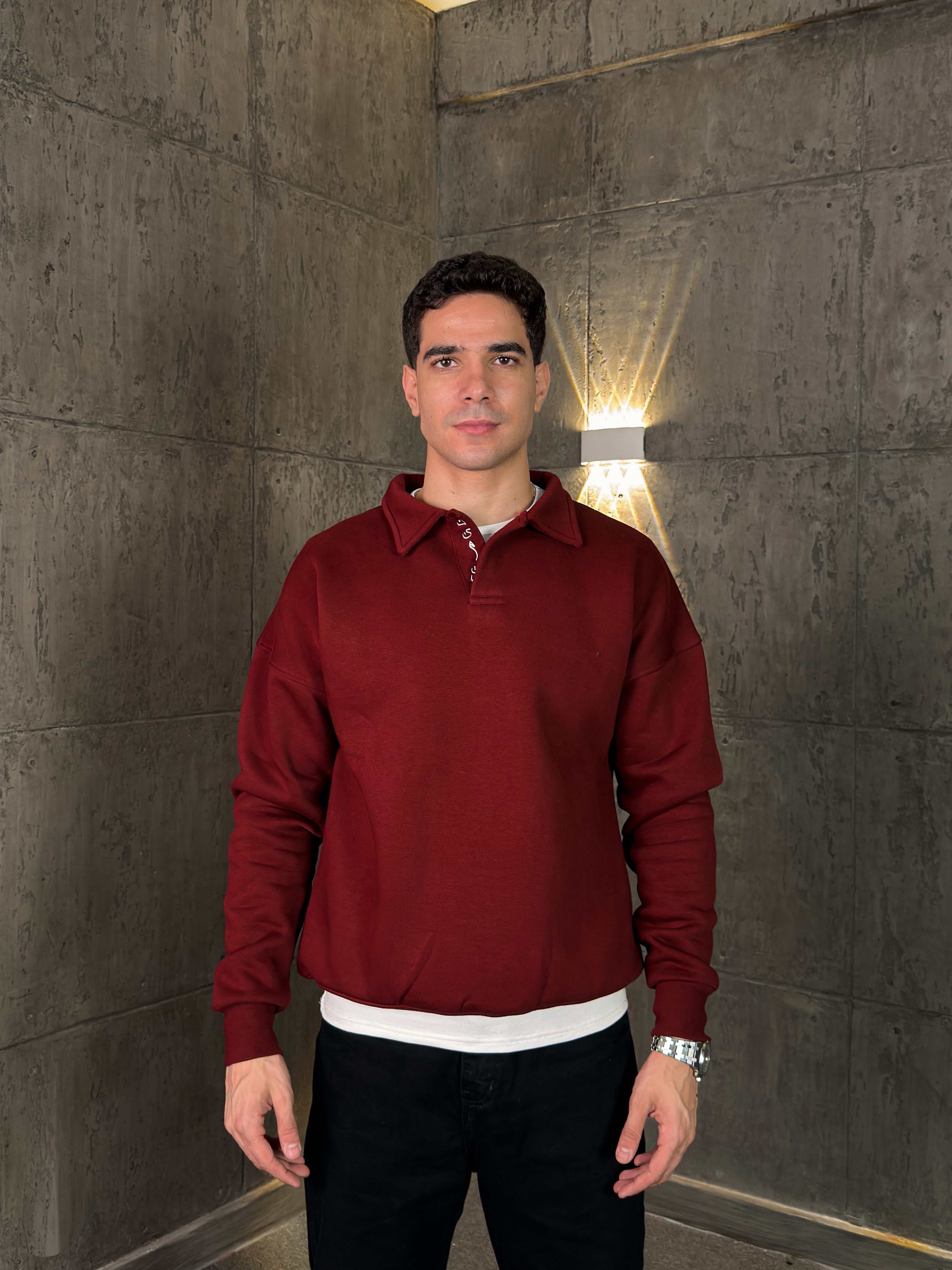 KEMIT’s Polo Sweatshirt In Burgundy