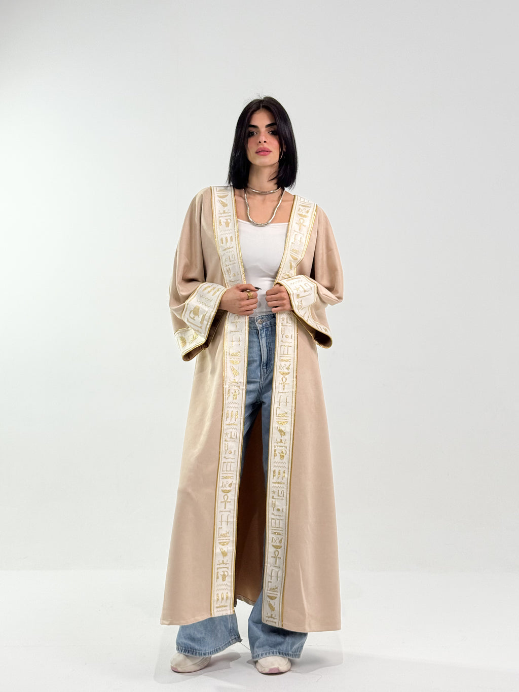 Ramadan Velvet Kaftan - Pharaonic Edition In Beige