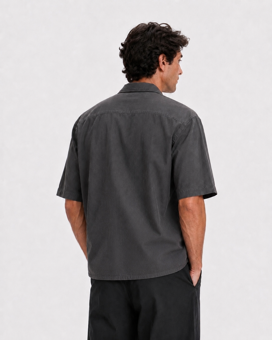 KEMIT’s Relaxed Boxy Fit Short Sleeve Shirt - Charcoal Grey