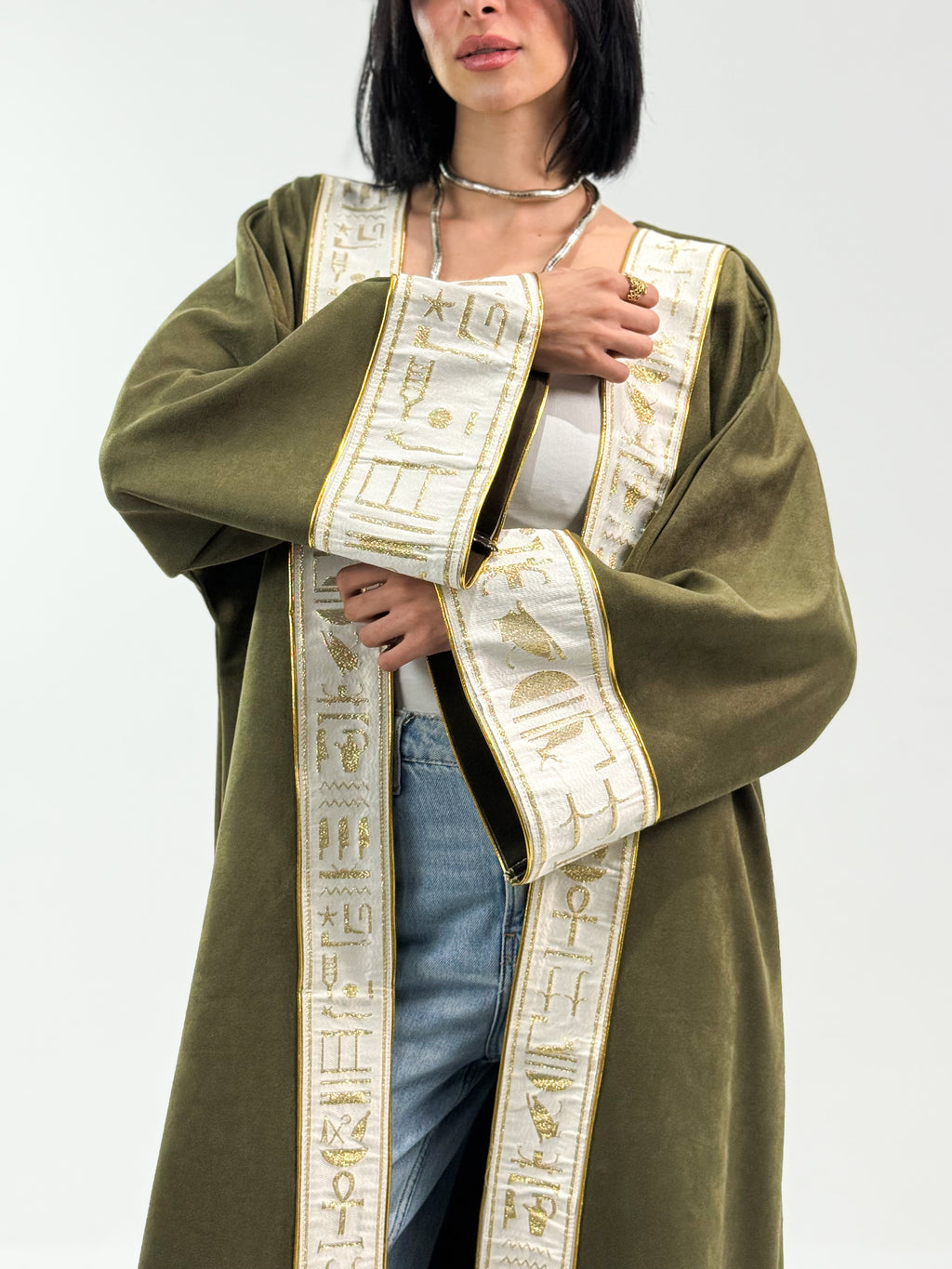 Ramadan Velvet Kaftan - Pharaonic Edition In Dark Green