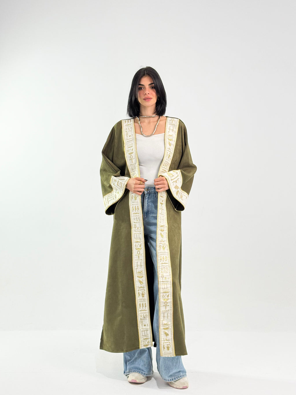 Ramadan Velvet Kaftan - Pharaonic Edition In Dark Green