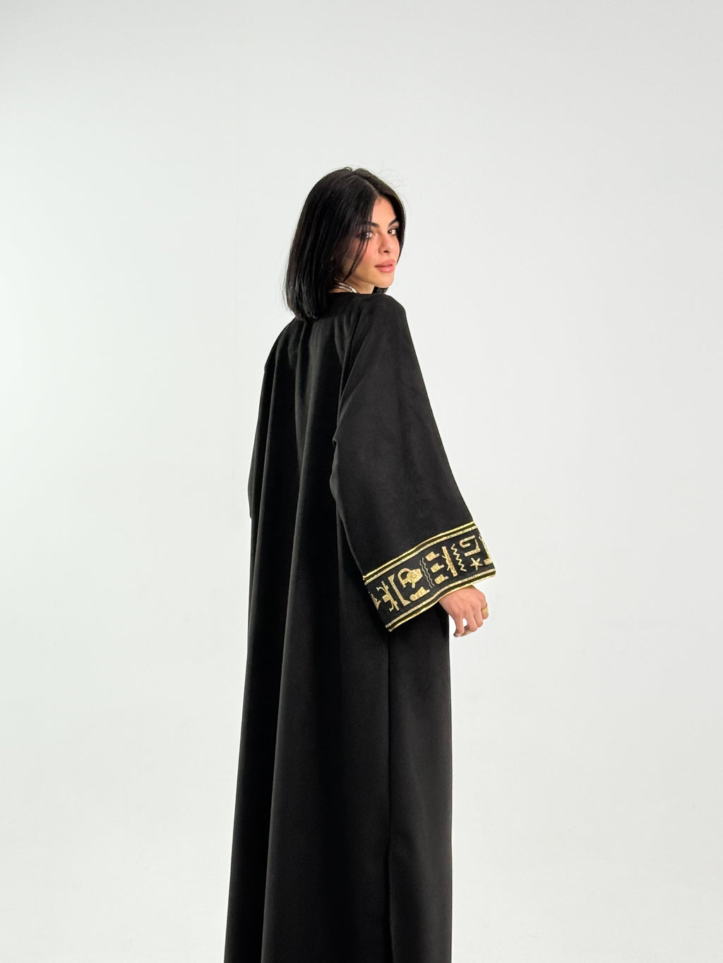 Ramadan Velvet Kaftan - Pharaonic Edition In Black