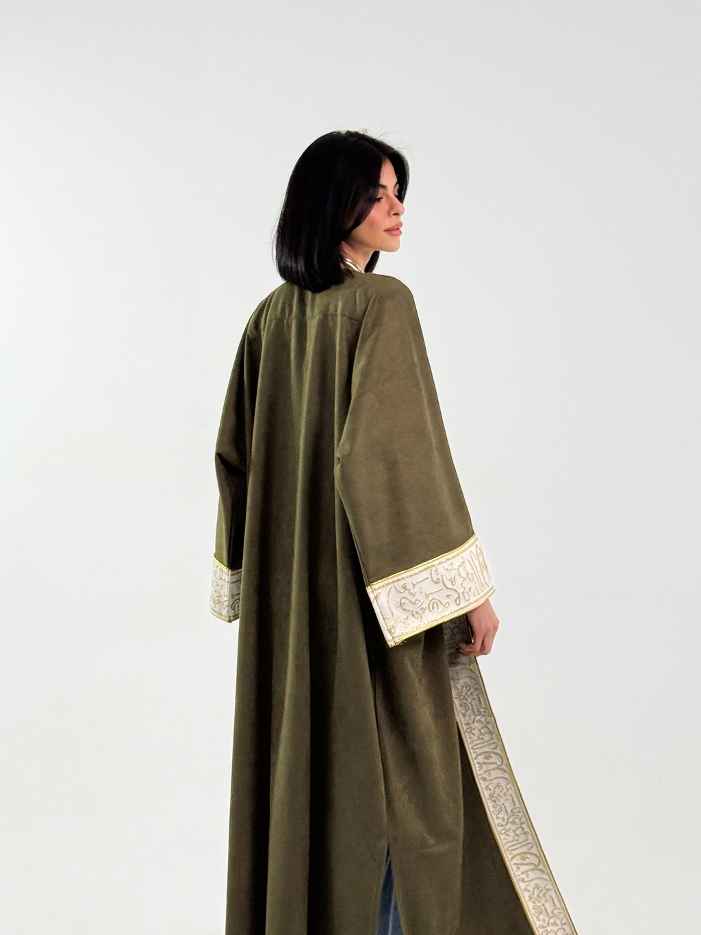Ramadan Velvet Kaftan – Arabic Edition In Dark Green