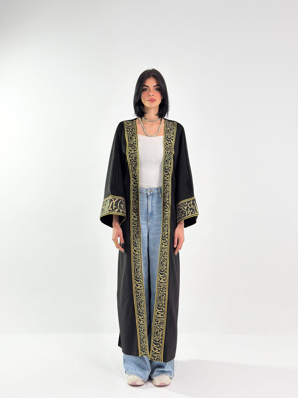 Ramadan Velvet Kaftan - Arabic Edition In Black